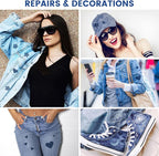 Denim Patches for Inside Jeans - Iron On Patches for Jeans - Jeans Patch for Repairing Pant Holes and Covering Imperfections, Large Size, 4 in. x 60 in.Denim Blue