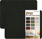 KING MOUNTAIN Fine Linen Repair Patches, Self-Adhesive Fabric, 8X11 Inch 2 PCS, Multi Color, for Sofa and Clothes (Charcoal Black)
