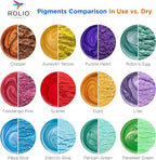 Rolio Premium Mica Powder Pearlescent Color Pigment - Art Set for Epoxy Resin - for Soap Making, Nail Polish, Lip Gloss, Eye Shadow, Slime & Candle Jars - 10g, 24 Jars - (Original Set)