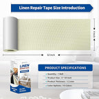 KING MOUNTAIN Linen Repair Patches, Self-Adhesive Linen Fabric Patches, 4 X 63 inch Extra Size, Multi Color, Can be Used for Linen Sofa Repair and Linen Clothes Repair (Beige2.0)