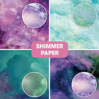 48 sheets 6 X 6 Scrapbooking Cardstock Decorative Paper Pack - Shimmer Watercolor - for Card Making Journaling Planner Origami Scrapbook Paper Scrapbook Materials Supplies