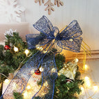 CT CRAFT LLC Sparkling Glitter Mesh Wired Ribbon 2.5" x 20 Yards Blue Navy for Christmas Home Decor Bow Gift Wrapping DIY Crafts Wreath