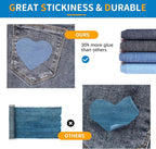 HTVRONT Iron on Patches for Clothing Repair 4 Rolls - Denim Patches for Jeans Kit 4" by 20", 4 Rolls of Iron On Denim Patches for Jeans Inside & Clothing Repair (Black)