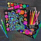 Fashion Angels Color Pop Poster Set, Includes 18 Posters & 8 Brush Tip Markers for Kids, Tweens & Teens, Perfect for Arts & Crafts, Coloring & DIY Room Decor