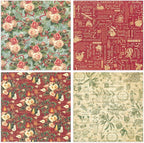 24 Sheets 12 Designs Scrapbook Paper Pad,6"×6” Single-Sided Decopodge Craft Cardstock Paper,Scrapbooking DIY Decorative Background Cardmaking Supplies.Carols