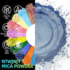 Blue Mica Powder for Epoxy Resin，Natural Shimmer Mica Powder Used for Coloring car Spray Paint, Candles, soap, Eye Shadow, Lip Gloss, Nail Polish(50g/1.7oz)