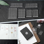 6 Pcs Acrylic Stamping Blocks,Clear Acrylic Stamp Block,Acrylics Blocks for Stamping,with Grid Lines for Scrapbooking Crafts Card Making, Assorted Sizes