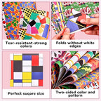 Origami Paper 6x6 Inches, 50 Sheets, Vintage Masterpiece & Impressionist Art, Mondrian Neo-Plasticism & Matisse - Fauvism,Double-Sided Folding Paper for Adult,Kids, Ideal for Scrapbooking, DIY Craft