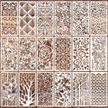 Stencils for Crafts Reusable Texture Stencils Background Stencil Leaf Floral Templates for Painting on Wood Furniture Card Canvas Paper Scrapbook(Border Stencil03-18p)