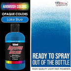 U.S. Art Supply Opaque Lake Blue Acrylic Special Effects Airbrush Paint - 8oz Ready to Spray Air Brush Paint for Nails, Models, Fabric - Water-Based Air Brush Painting