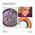 Hemway Polyurethane & Epoxy Resin Glitter 100g / 3.5oz Metallic Crystal Flake Additive for Flooring Jewelry Tumblers Glass Pigment - Super Chunky (1/8" 0.125" 3mm) - Fluorescent Purple