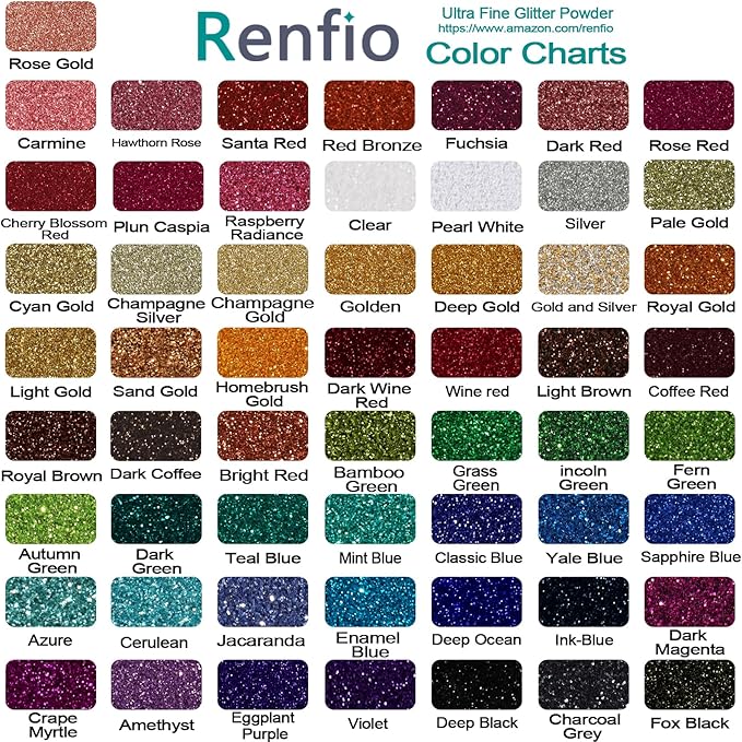 Renfio Ultra Fine Glitter Powder Metallic Resin Glitter 2.11 Oz (60g) PET Flakes Crafts Sequins 1/128" 0.008" 0.2mm Epoxy Chips Flakes for Tumblers Slime Decoration - Amethyst