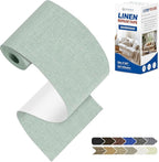 KING MOUNTAIN Linen Repair Patches, Self-Adhesive Linen Fabric Patches, 4 X 63 inch Extra Size, Multi Color, Can be Used for Linen Sofa Repair and Linen Clothes Repair (Light Green)