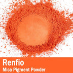 Renfio 100g Mica Powder Pigment, Metallic Natural Dye Mineral Pearl Shimmer Epoxy Resin Dye for Painting Soap Making Slime Bath Bombs 3.5 Oz - Orange