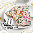Trendables Floral Napkins for decoupage 200 Pcs 3 Ply floral paper napkins decorative Guest Towels Disposable Bathroom, Flower Design For Tea Party Decorations, Dinners & Weddings