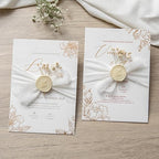 PONATIA Wax Seal Stickers - 50 Pcs Eucalyptus Self- Adhesive Wedding Invitation Seal Stickers, Perfect for Invitation Cards, Envelopes, Christmas, Gift Wrapping, Party (Champagne)