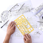 Mr. Pen- House Plan, Interior Design and Furniture Templates, Drafting Tools and Ruler Shapes for Architecture - Set of 3