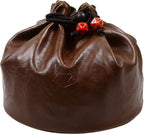Forged Dice Co. Pouch of The Endless Hoard Dice Bag - Holds Over 1,000 Polyhedral Dice - Dice Storage Bag with 7 Pockets - Perfect for Bulk Dice - Brown/Red