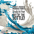 Pouring Masters Peacock Teal Metallic Pearl Ready to Pour Acrylic Pouring Paint - Premium 8-Ounce Pre-Mixed Fluid Acrylic Paint - Fluid Art Supplies for Canvas, Wood, Paper, Tile & Rocks