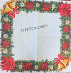 20-ct 13x13 Christmas Paper Decoupage Napkins, 3-Ply Servilletas Tissue Napkin for Dinner and Parties, Disposable Napkins (Bells)