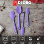 DI ORO Silicone Spatula Set - Rubber Kitchen Spatulas for Baking, Cooking, & Mixing - 600°F Heat-Resistant & BPA Free Silicone Scraper Spatulas for Nonstick Cookware - Dishwasher Safe (4pc, Lavender)