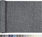 KING MOUNTAIN Fine Linen Fabric Patches, Self-Adhesive, 12x40 inch, Multi Color, For Linen Sofa and Clothes Repair (Dark Grey 3.0)