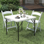 34" Square Folding Table, Portable Plastic Card Table with Handle and Removable Legs for Indoor Outdoor Picnic Party Dining Camping Wedding