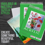 U.S. Art Supply 11x14 Premium Heavy-Weight Acrylic Painting Paper Pad, 246lb (400gsm), 2 Pack, 12 Sheets, Spiral Bound, for Acrylic Paint
