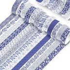 12 Pcs blue and white porcelain Washi Tape Maple Leaf Print Masking Tape Pumpkin Pattern Decorative Paper Sticker for Fall Party Holiday Scrapbook DIY Craft Gift Wrapping Handbook Sticker