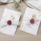 PONATIA Burgundy Wax Seal Stickers - 50 Pcs Self-Adhesive Envelopes Wax Seals for Wedding Invitations, Party Invitations, Gift Wrapping, Wine Bottle Decor