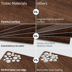 Trotec TroLase | 12"x24"x1/16", 4 Pcs | English Walnut/White | 2 Ply | Modified Acrylic | Laser Engraving Double Color Plastic Sheet | Engraving Blanks for Laser, Saw, Guillotine | Made in USA