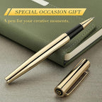 BEILUNER Luxury Gold Rollerball Pen, Stunning Pens with 24K Gold Finish, Noble and Elegant Designs,Schneider Ink Refill, Fancy Gift Set for Men & Women, Executive Writing, Office, Nice Graduation Gift