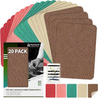 KING MOUNTAIN Iron-on Repair Patch 20 Pcs Pack,Denim Patches for Jeans Kit 3" by 4-1/4", 100% Cotton Denim Iron-on Repair Patch,Jeans and Clothing Repair and Decoration Kit (Five Color 2.0)