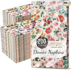 Trendables Floral Napkins for decoupage 200 Pcs 3 Ply floral paper napkins decorative Guest Towels Disposable Bathroom, Flower Design For Tea Party Decorations, Dinners & Weddings