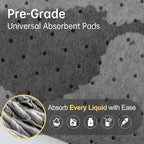 AAwipes Oil Absorbent Pads Mat Pre-Grade Universal Pads Absorbs All Liquids 3MM Thicker More Absorption for Garage, Car, Truck, Motorcycle - Grey 6 Pack 15" X 18" OG1518-6S