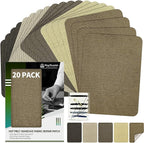 KING MOUNTAIN Iron-on Repair Patch 20 Pcs Pack,3" x4-1/4 100% Cotton Iron-on Repair Patch, 5 Shades of Clothing Repair and Decoration Kit (Five Browns)