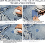 KING MOUNTAIN Iron-on Repair Patch,3"x60"100% Cotton Denim Iron-on Repair Patch, Jeans and Clothing Repair and Decoration Kit (Light Blue)
