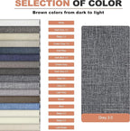 KING MOUNTAIN Fine Linen Fabric Patches, Self-Adhesive, 12x40 inch, Multi Color, For Linen Sofa and Clothes Repair (Dark Grey 3.0)